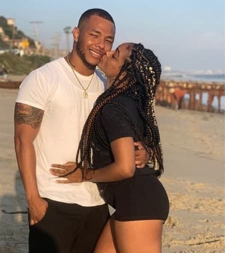 Gregory Tyree Boyce and his girlfriend Natalie Adepoju at the beach